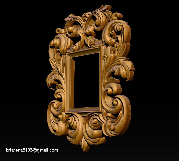 3D Frame - Wood Carving STL Model for CNC Router 3D print model_8