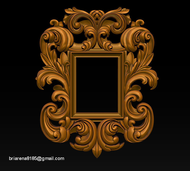 3D Frame - Wood Carving STL Model for CNC Router 3D print model_23