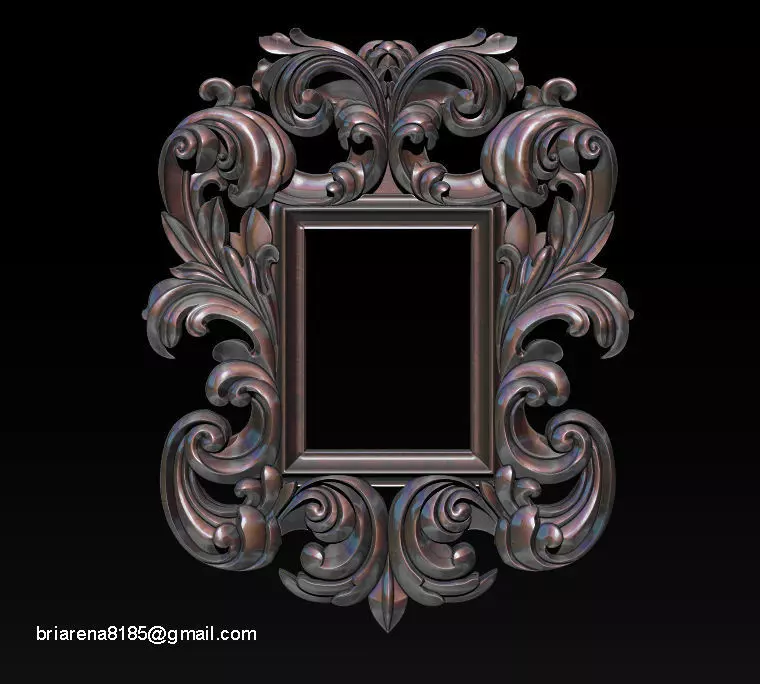 3D Frame - Wood Carving STL Model for CNC Router 3D print model_0