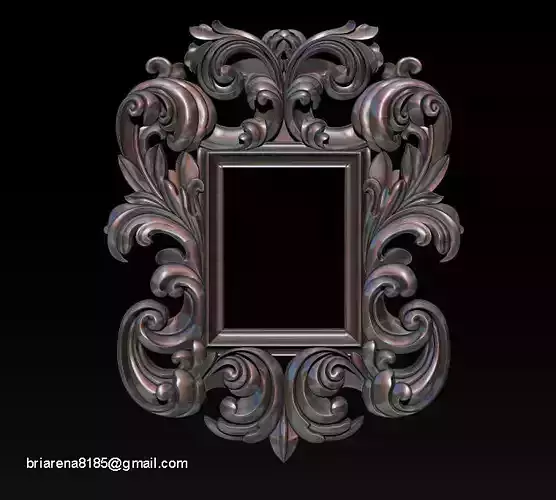 3D Frame - Wood Carving STL Model for CNC Router 3D print model