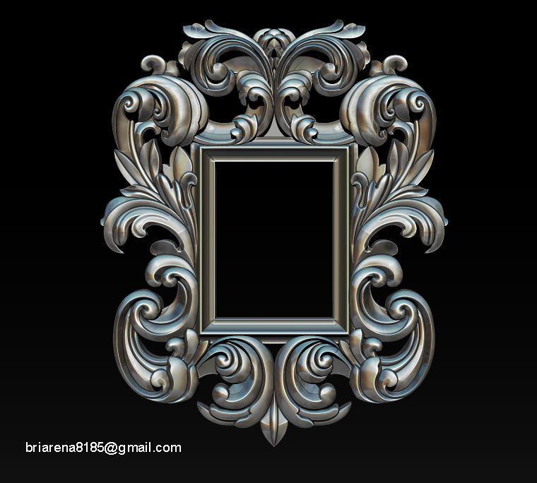 3D Frame - Wood Carving STL Model for CNC Router 3D print model_20