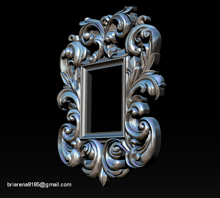 3D Frame - Wood Carving STL Model for CNC Router 3D print model_5