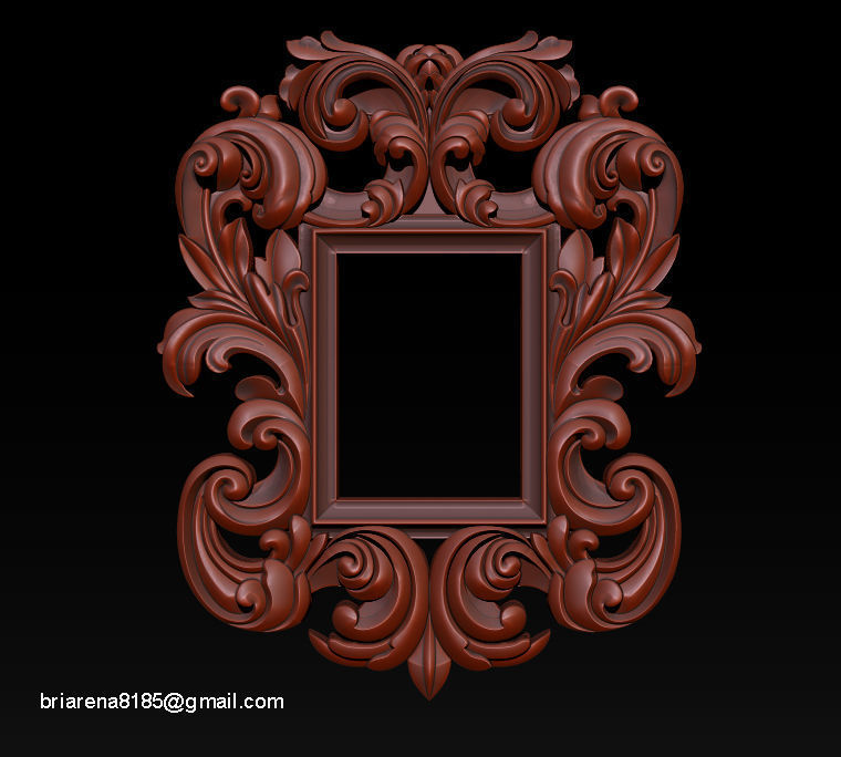 3D Frame - Wood Carving STL Model for CNC Router 3D print model_27