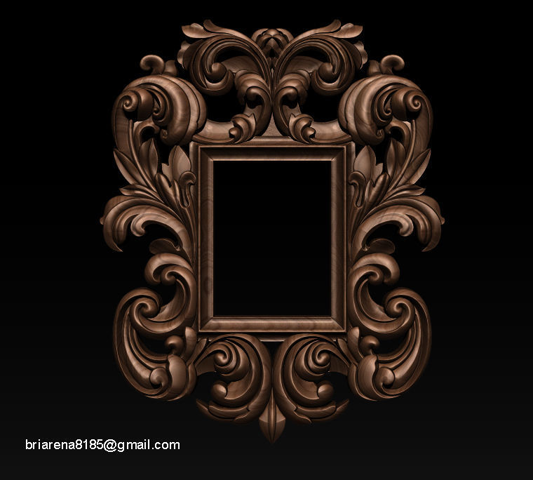3D Frame - Wood Carving STL Model for CNC Router 3D print model_22