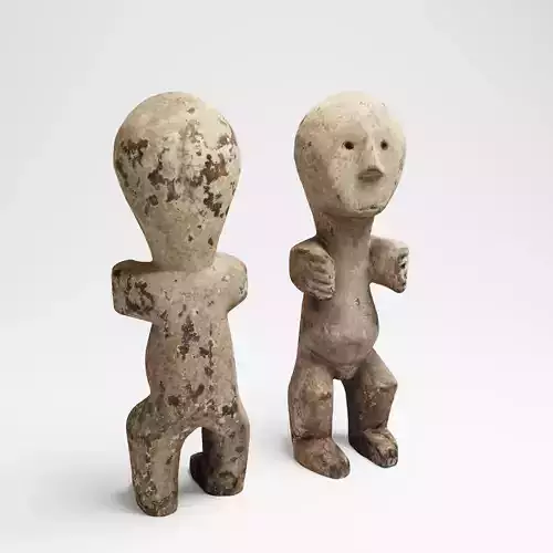 Ancient African Tribal Wood Sculpture from Uganda 3d scan 