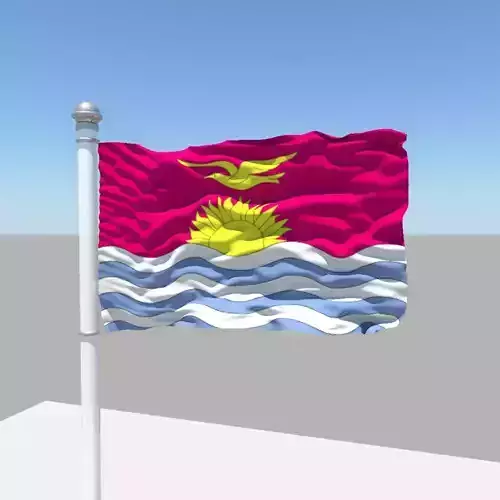 Kiribati flag 3D model