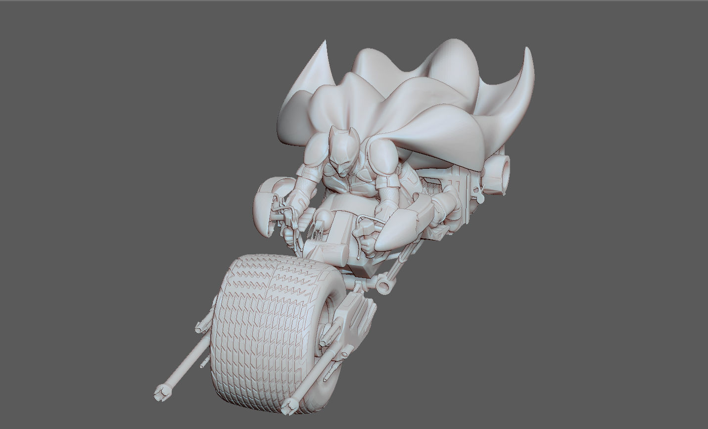 BATMAN ON BATPOD DARK KNIGHT DC MOVIE WITH JOINT 3D print model_1