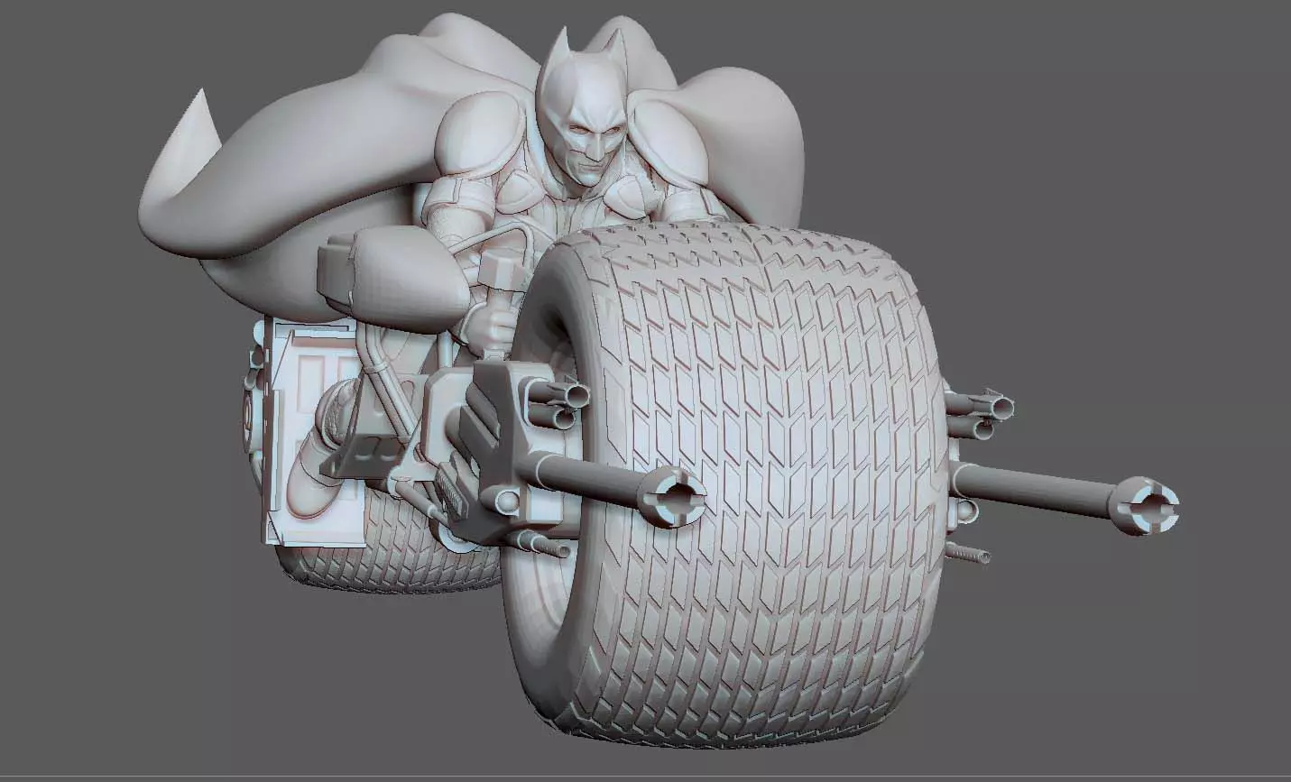 BATMAN ON BATPOD DARK KNIGHT DC MOVIE WITH JOINT 3D print model_0