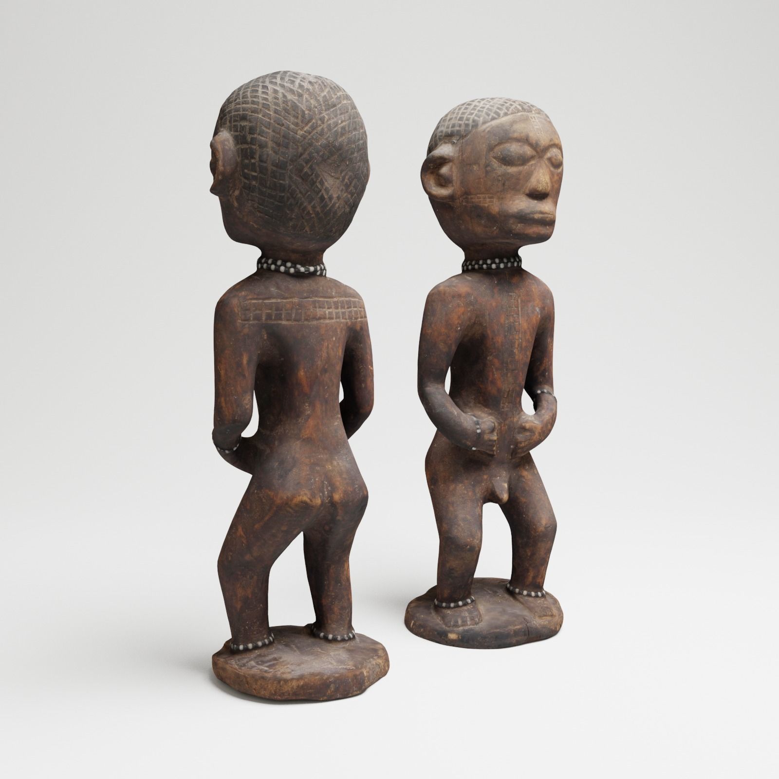 Ancient African Male Wood Sculpture from Uganda 3d scan
