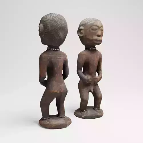 Ancient African Male Wood Sculpture from Uganda 3d scan 3D model