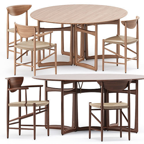 Drawn HM3 and HM4 and Drop Leaf HM6 Table by and TRADITION 3D model
