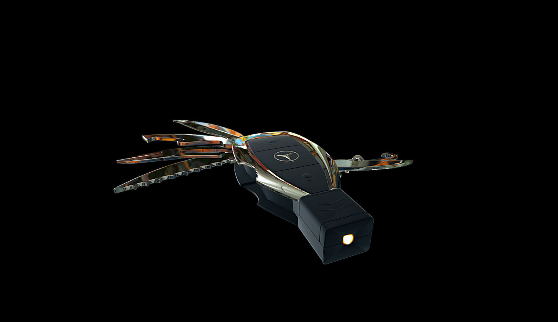 Mercedes keyring 3D model 3D model_3