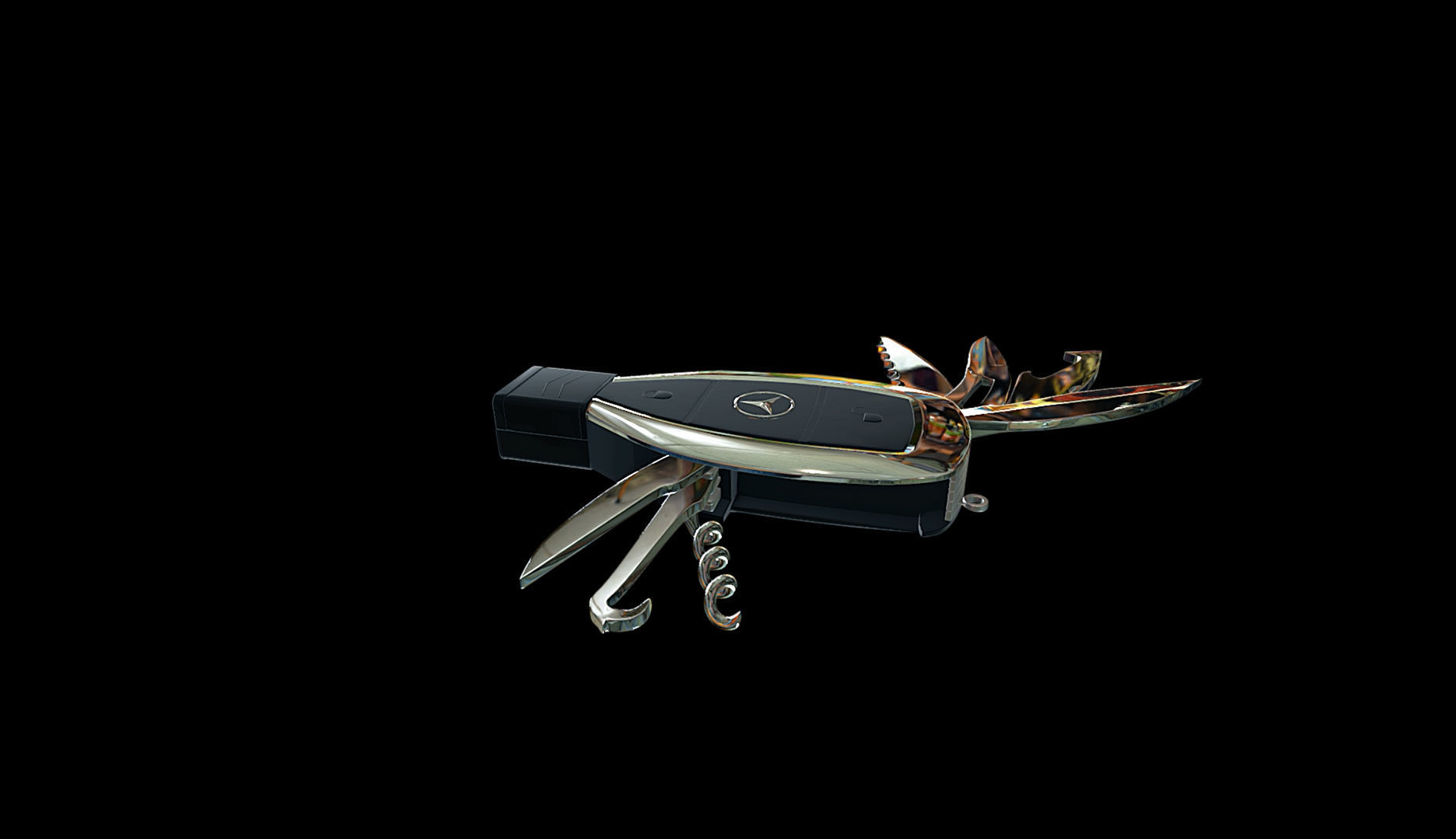 Mercedes keyring 3D model 3D model_4