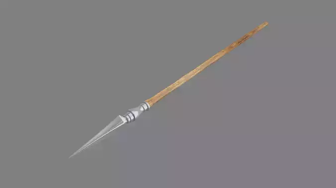 Spear sword with wooden handle 3D model