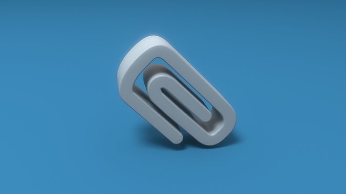 Clip e mail logo Low-poly 3D model