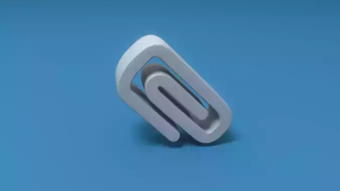 Clip e mail logo Low-poly 3D model
