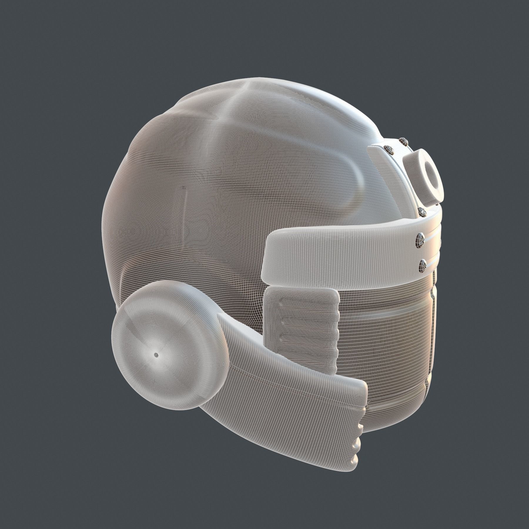 helmet high poly sculpt 3d printable  3D model 3D model_9