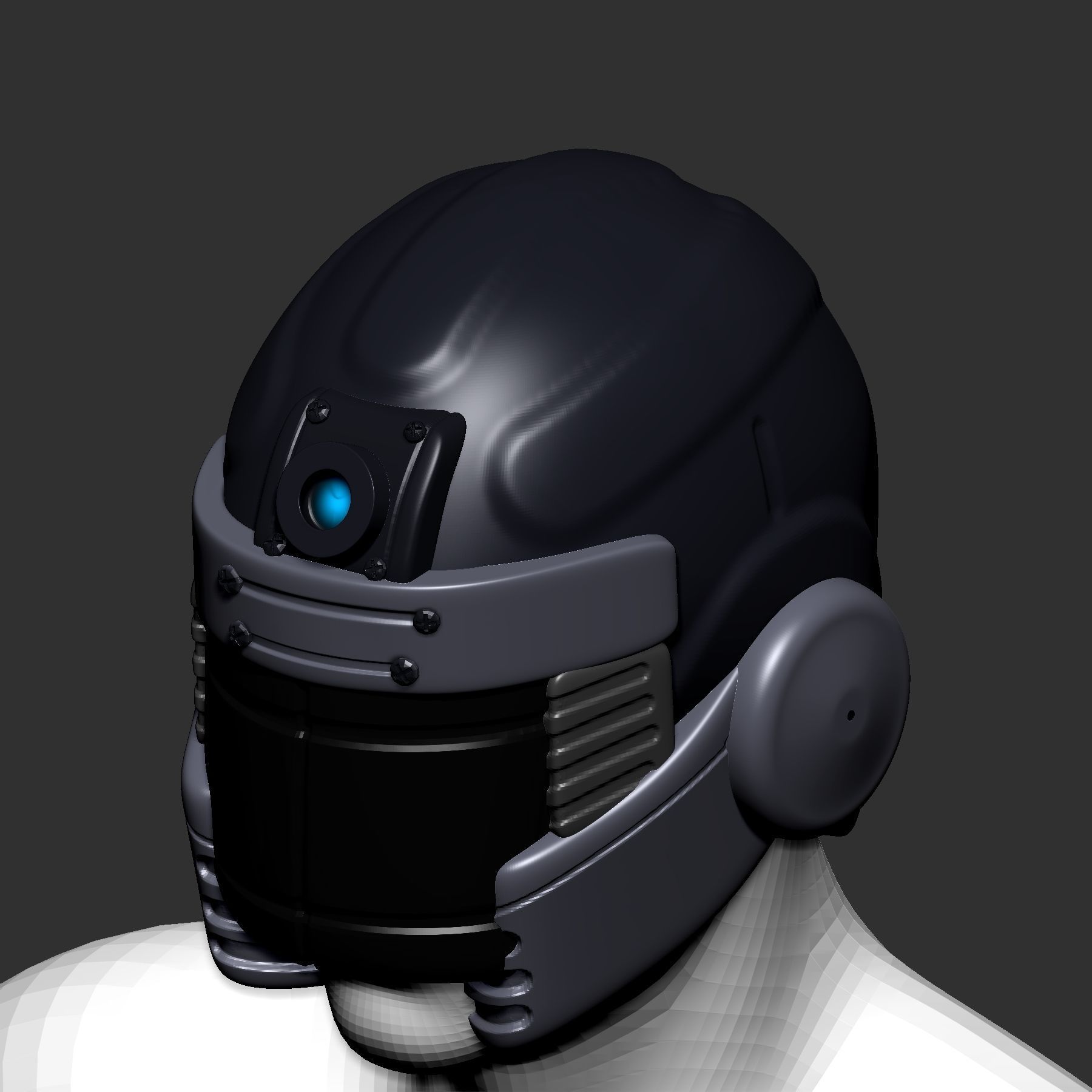 helmet high poly sculpt 3d printable  3D model 3D model_2