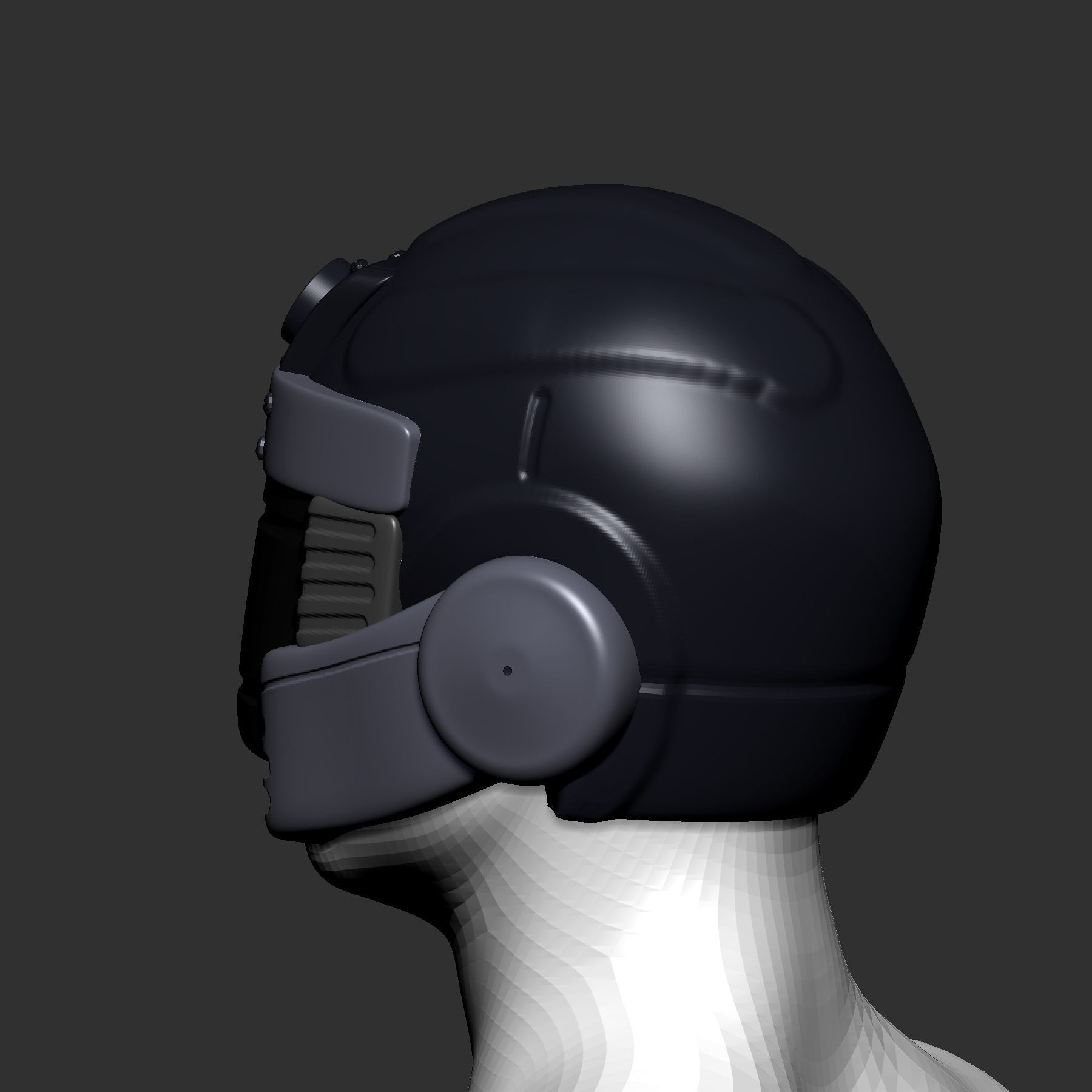 helmet high poly sculpt 3d printable  3D model 3D model_4