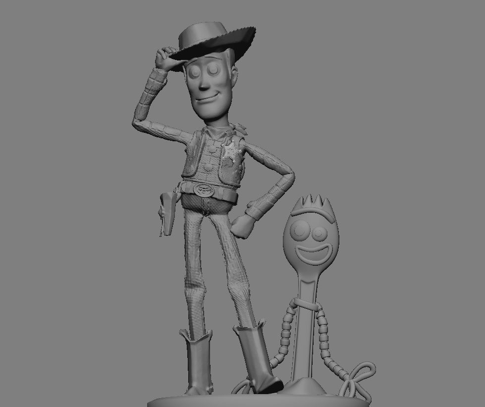 WOODY TOY STORY PIXAR DISNEY CHARACTER STATUE 3D PRINT 3D print model_4