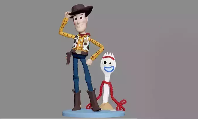 WOODY TOY STORY PIXAR DISNEY CHARACTER STATUE 3D PRINT 3D print model