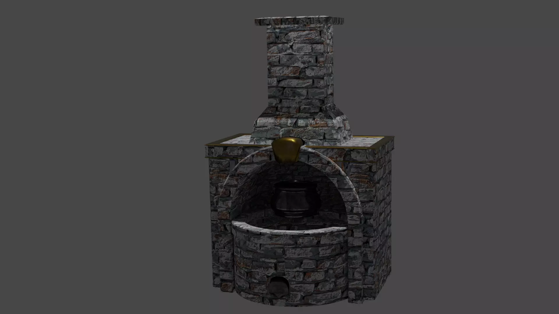 Low Poly Forge Smelter Free low-poly 3D model_0