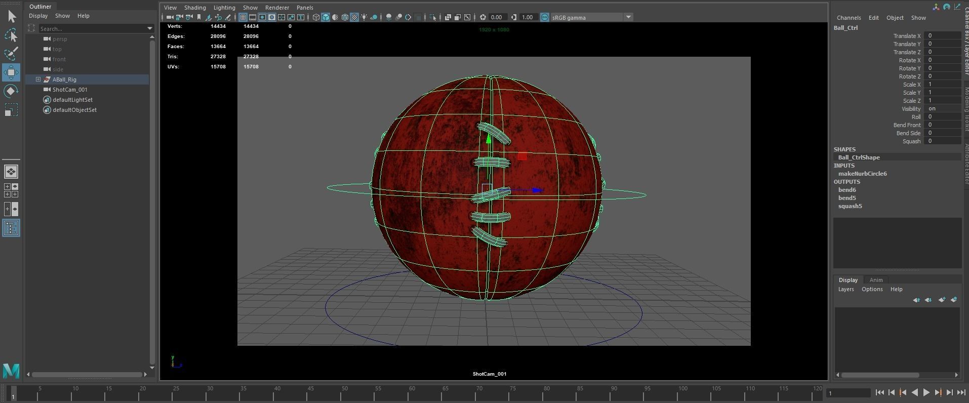 Ball Old  Low-poly 3D model_1
