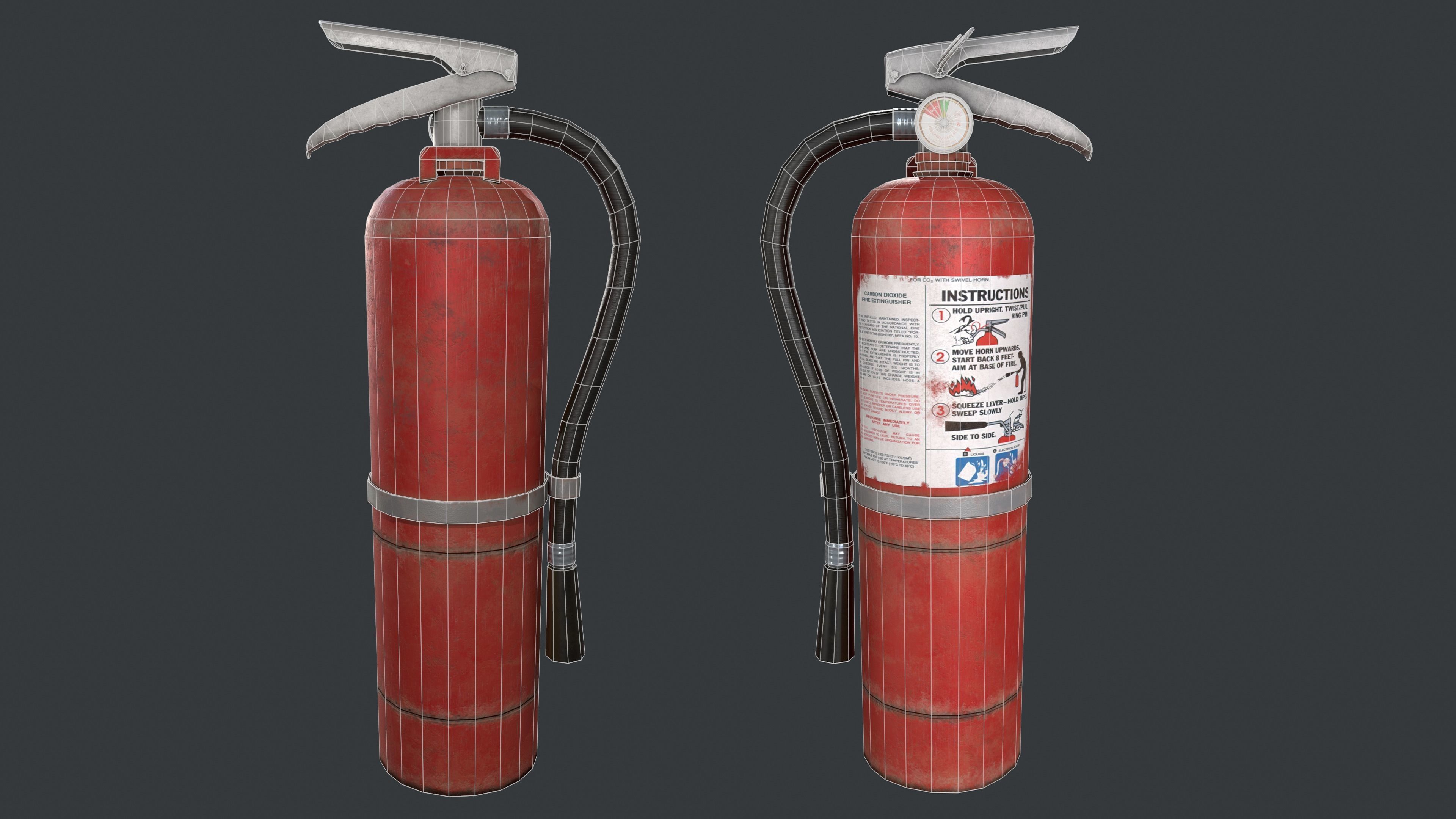 Fire Extinguisher Low-poly 3D model_10