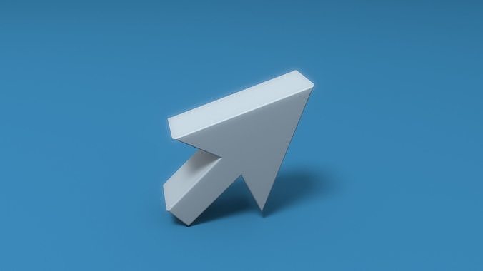 Cursor arrow Low-poly 3D model