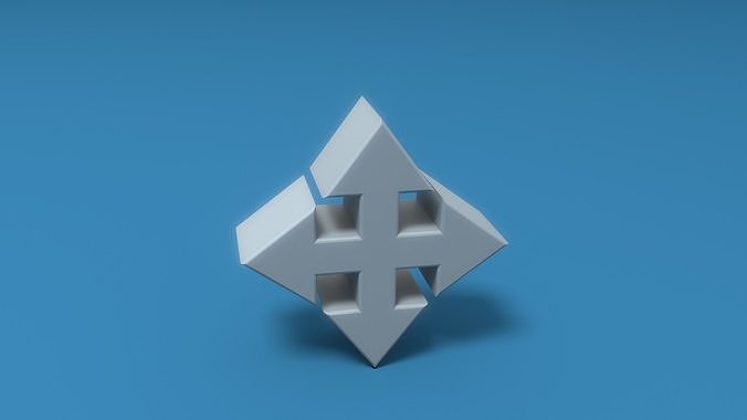 Move cross symbol Low-poly 3D model