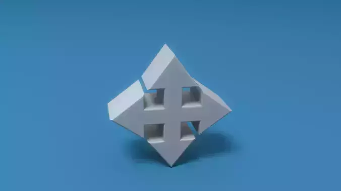 Move cross symbol Low-poly 3D model