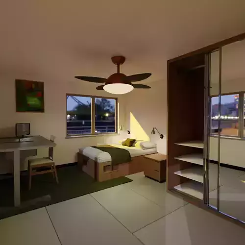 BedRoom room with bed and desk