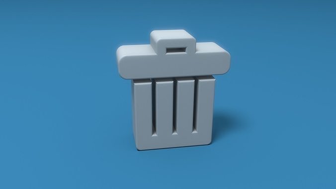 Trash can Low-poly 3D model