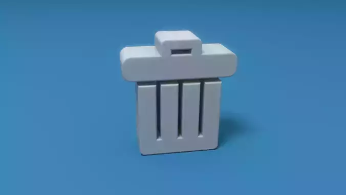 Trash can Low-poly 3D model