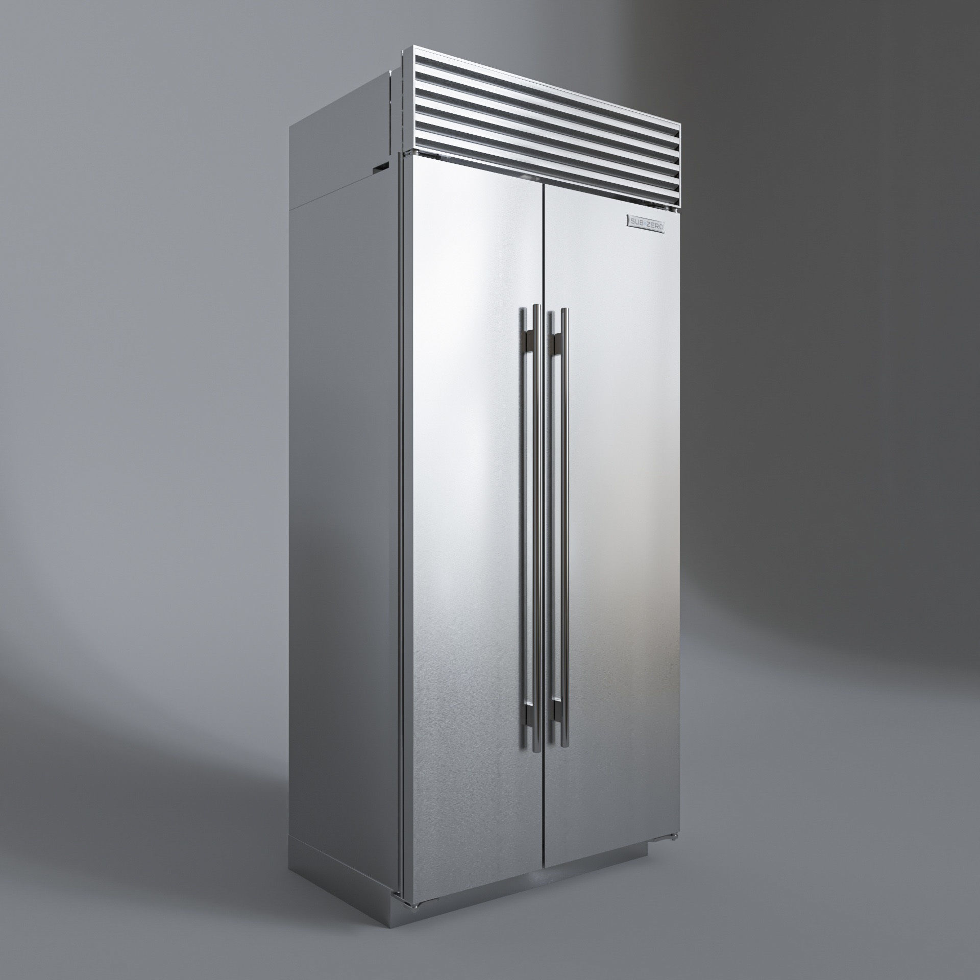SUBZERO BI-36SS Refrigerator- Freezer -With Interior 3D model_4
