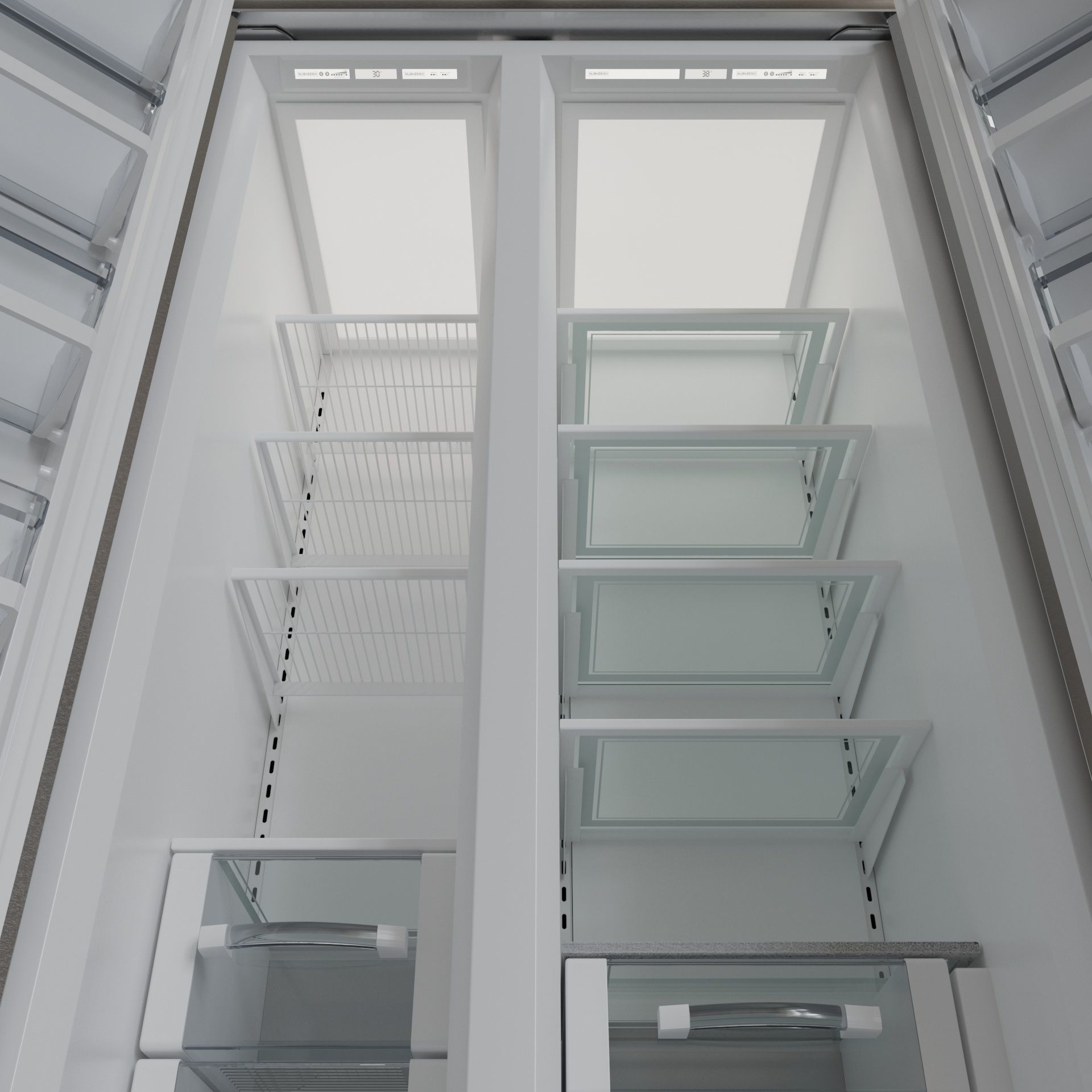 SUBZERO BI-36SS Refrigerator- Freezer -With Interior 3D model_10