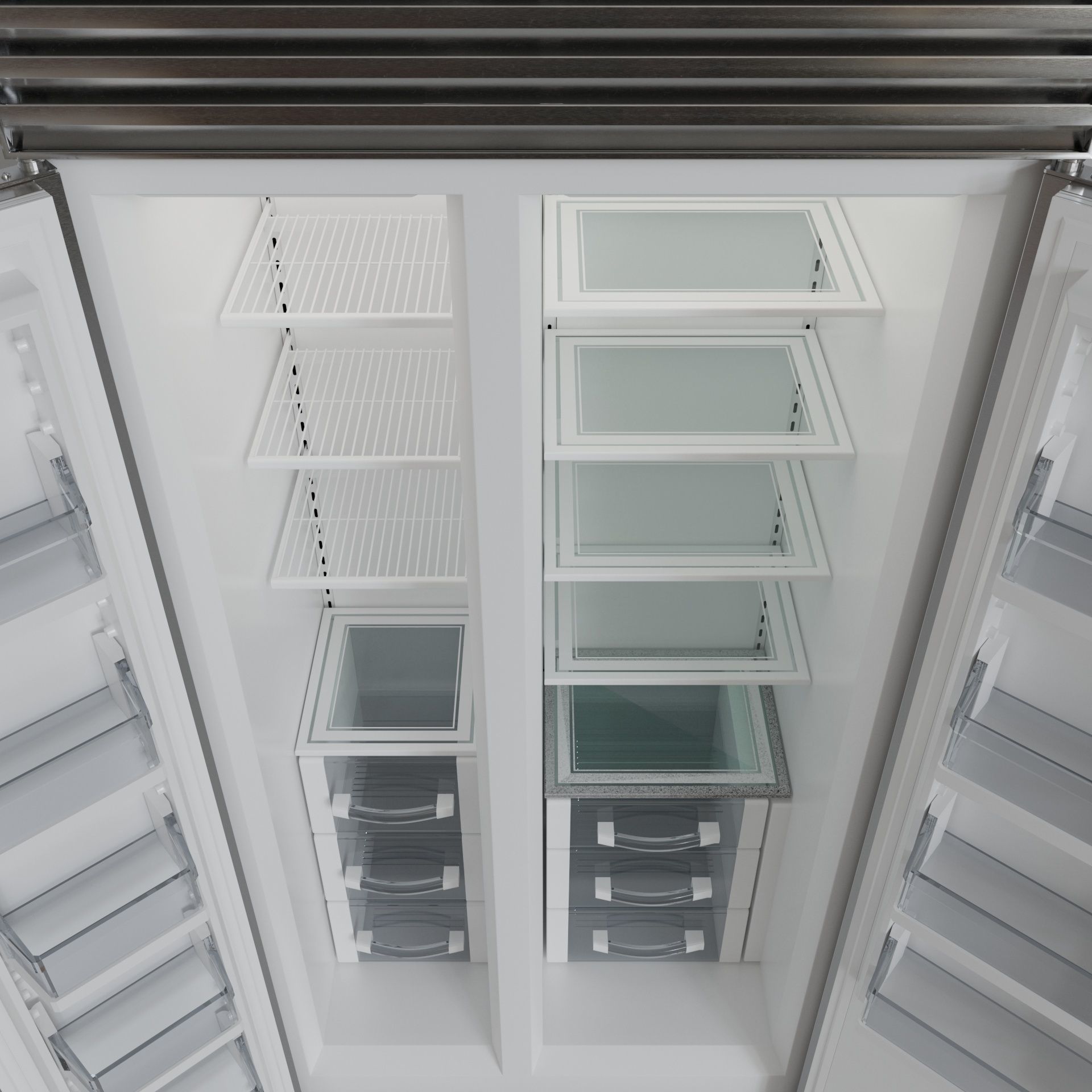 SUBZERO BI-36SS Refrigerator- Freezer -With Interior 3D model_8