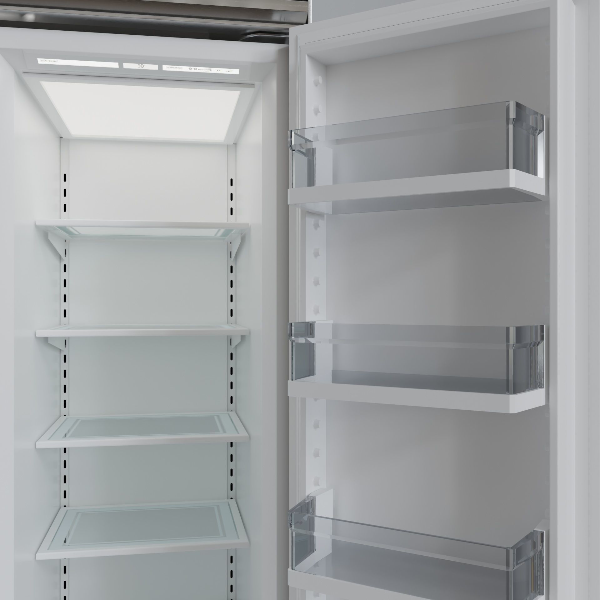 SUBZERO BI-36SS Refrigerator- Freezer -With Interior 3D model_12