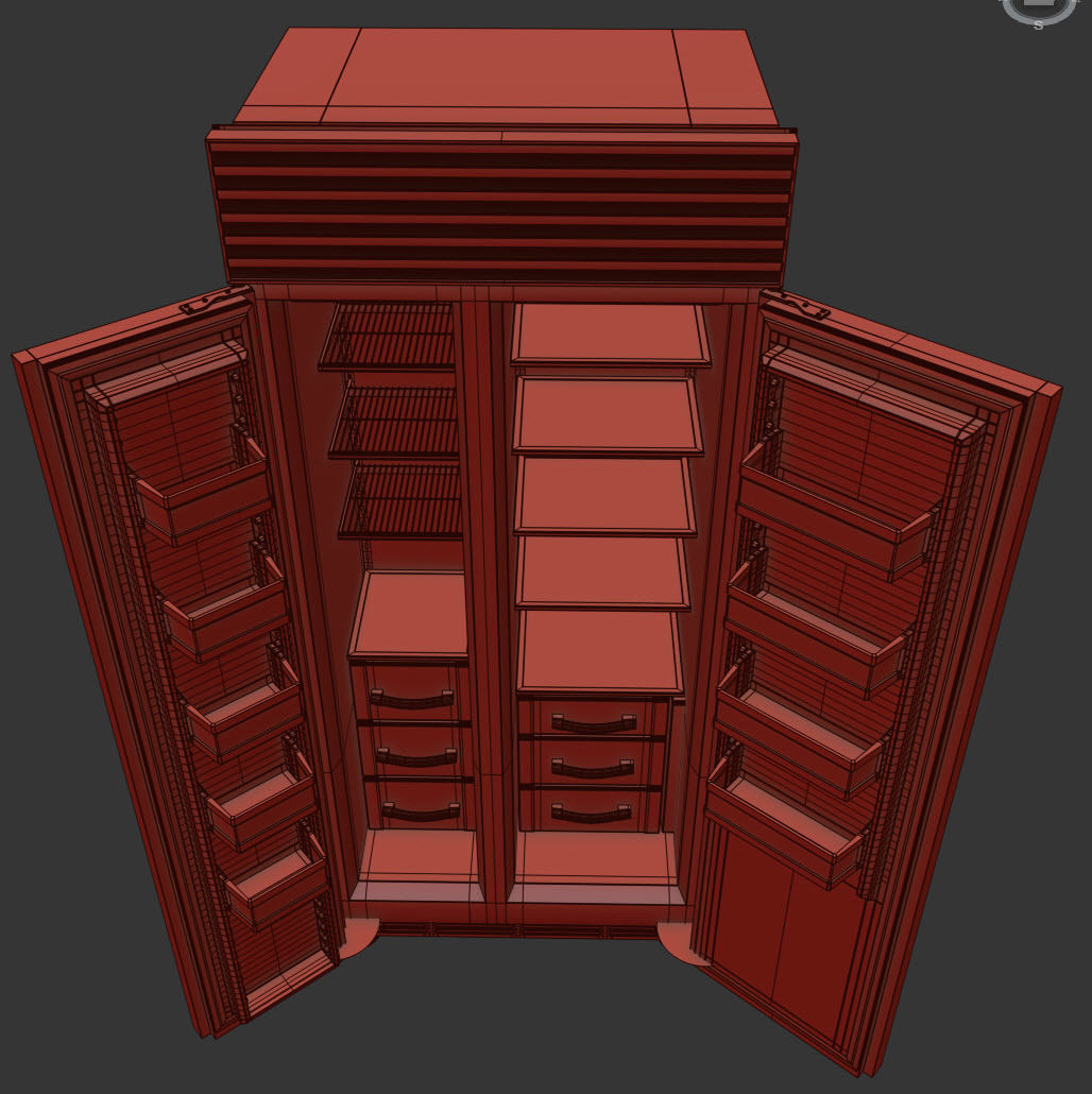 SUBZERO BI-36SS Refrigerator- Freezer -With Interior 3D model_19