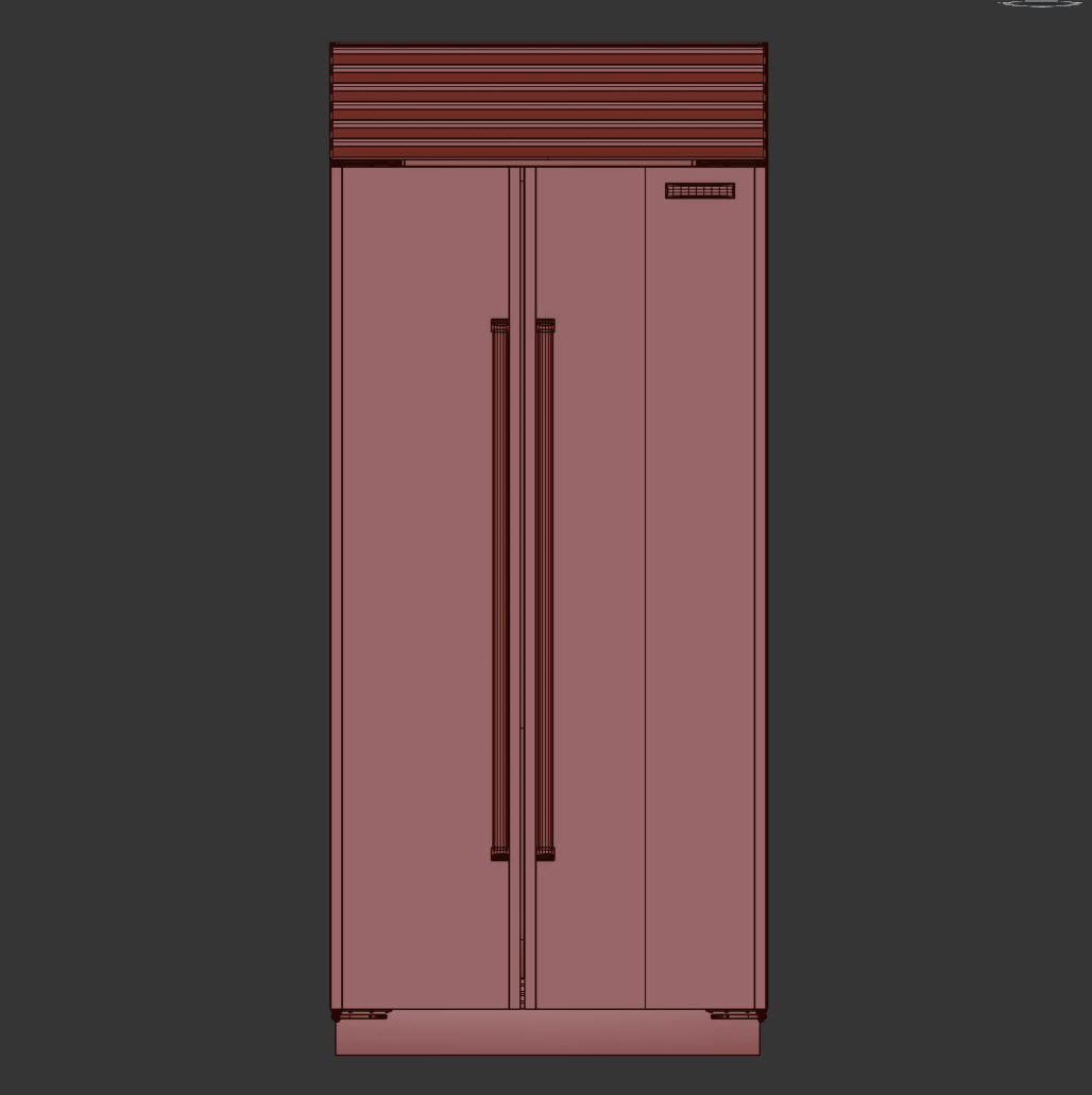 SUBZERO BI-36SS Refrigerator- Freezer -With Interior 3D model_14