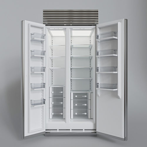 SUBZERO BI-36SS Refrigerator- Freezer -With Interior 3D model 3