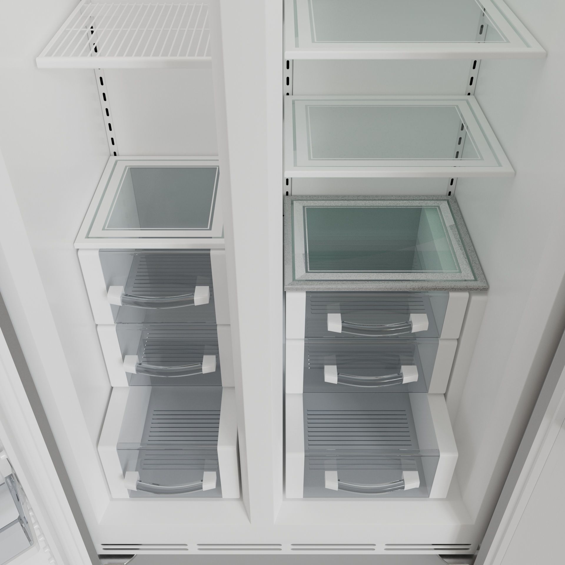 SUBZERO BI-36SS Refrigerator- Freezer -With Interior 3D model_9