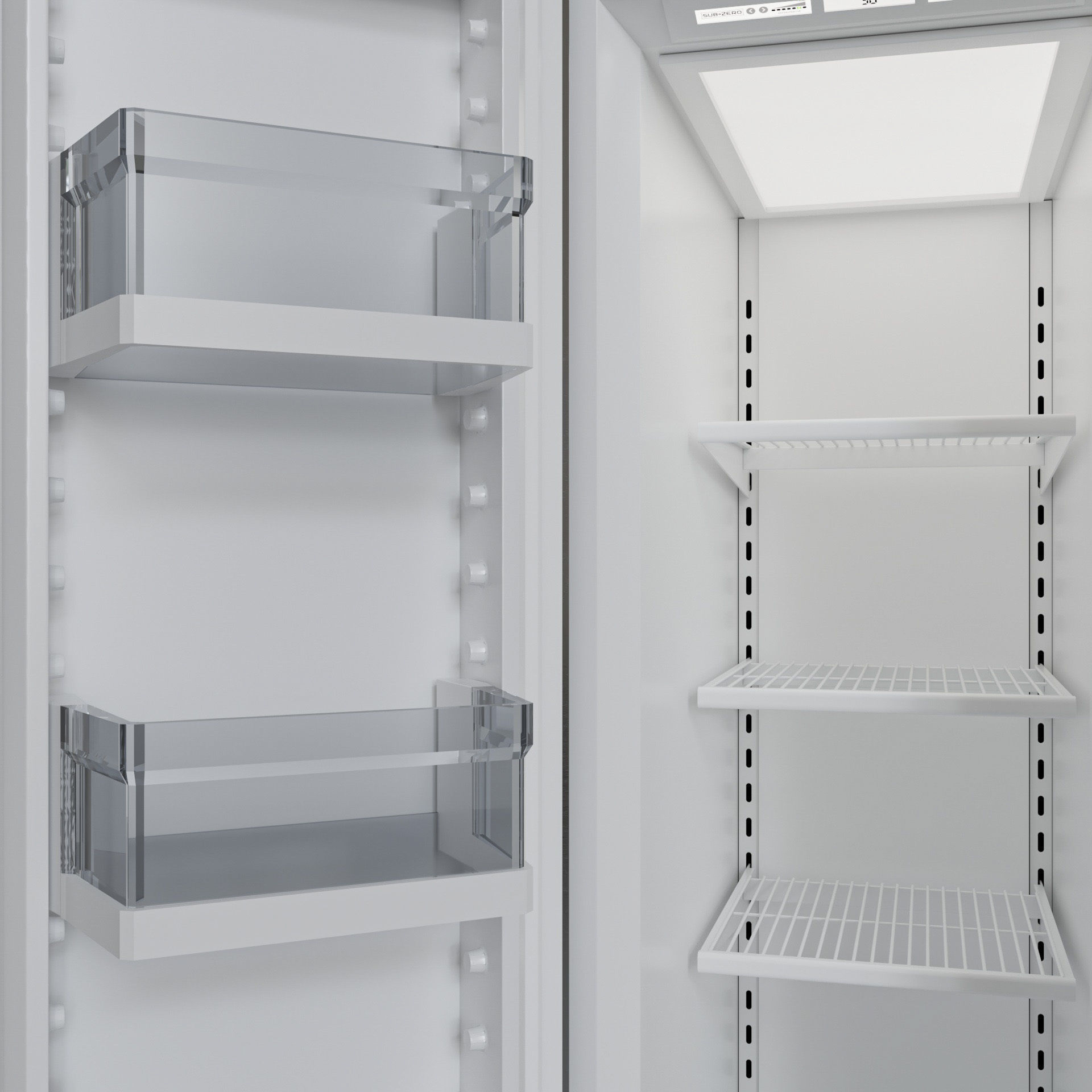 SUBZERO BI-36SS Refrigerator- Freezer -With Interior 3D model_13