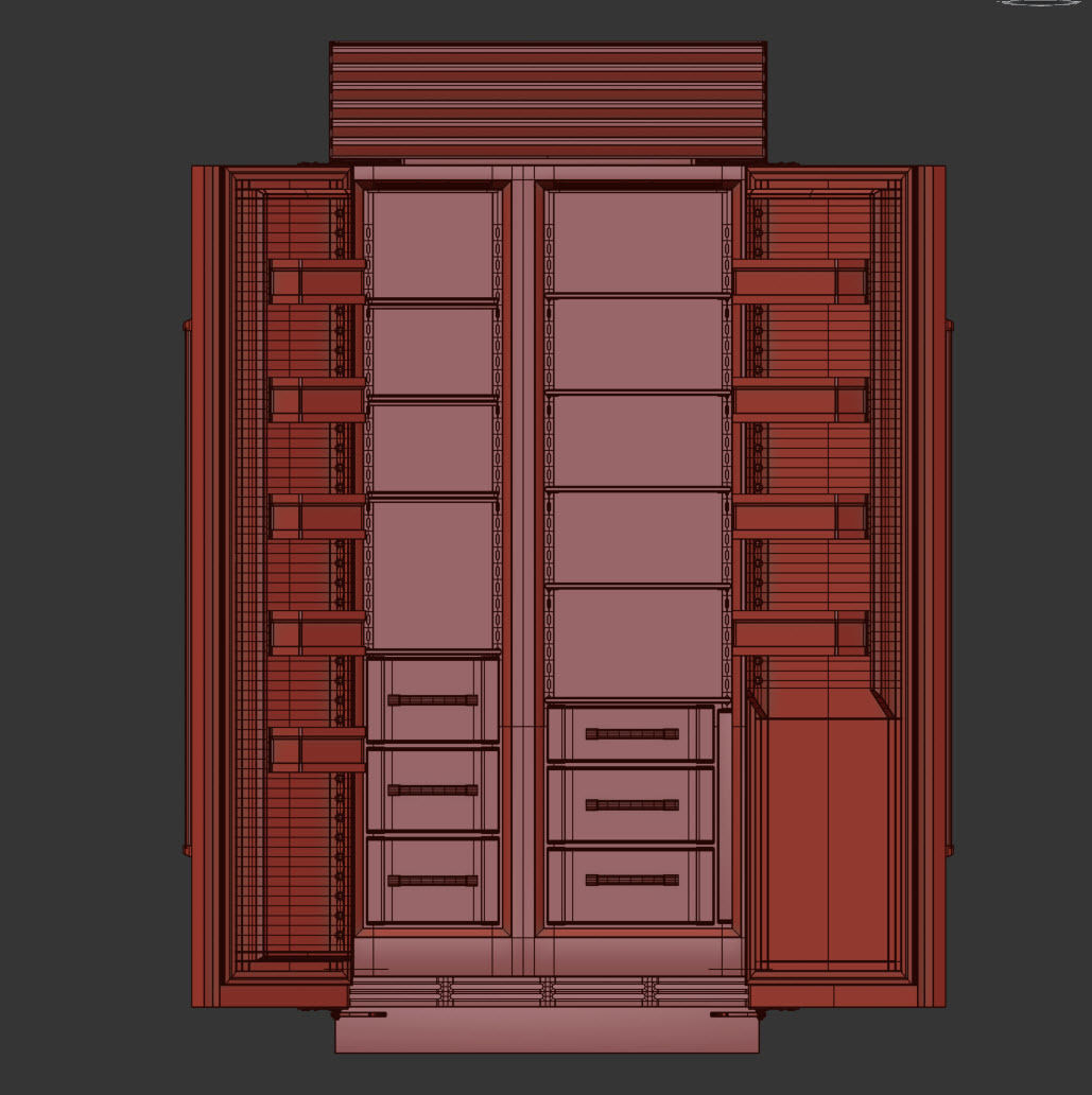 SUBZERO BI-36SS Refrigerator- Freezer -With Interior 3D model_15