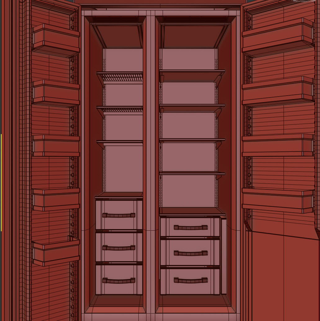 SUBZERO BI-36SS Refrigerator- Freezer -With Interior 3D model_16