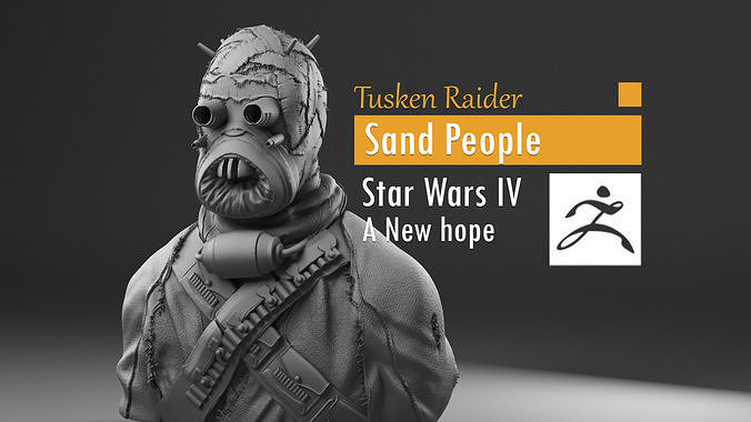 Tusken Raider - Sand People - Star Wars episode IV A new hope 3D print model