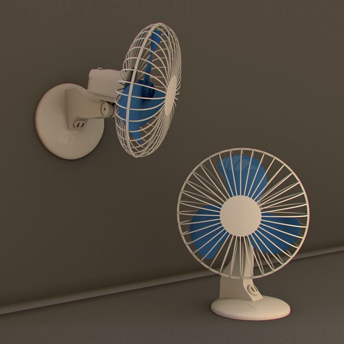 Desk and Wall Fan 3D model_6