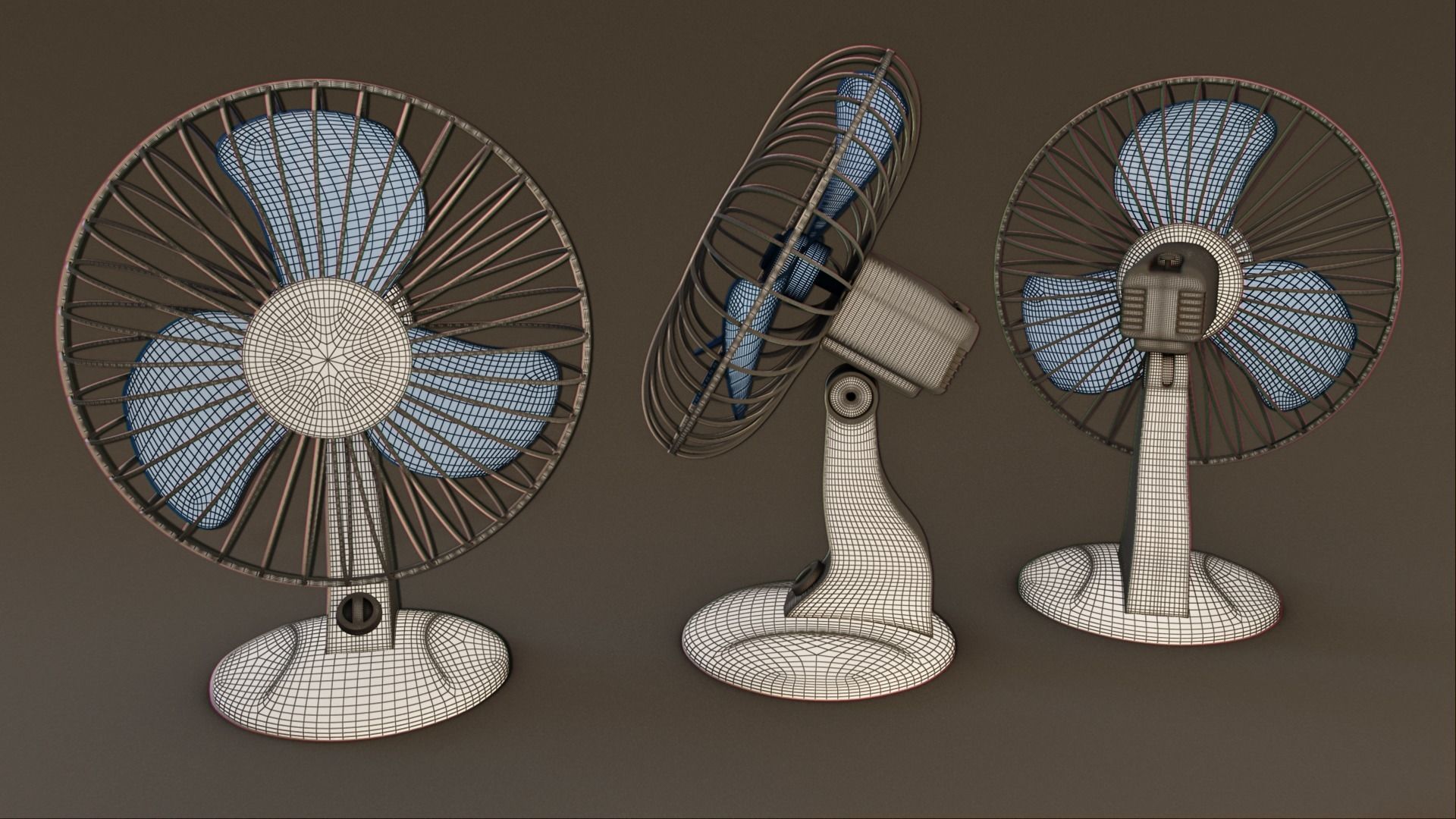 Desk and Wall Fan 3D model_4