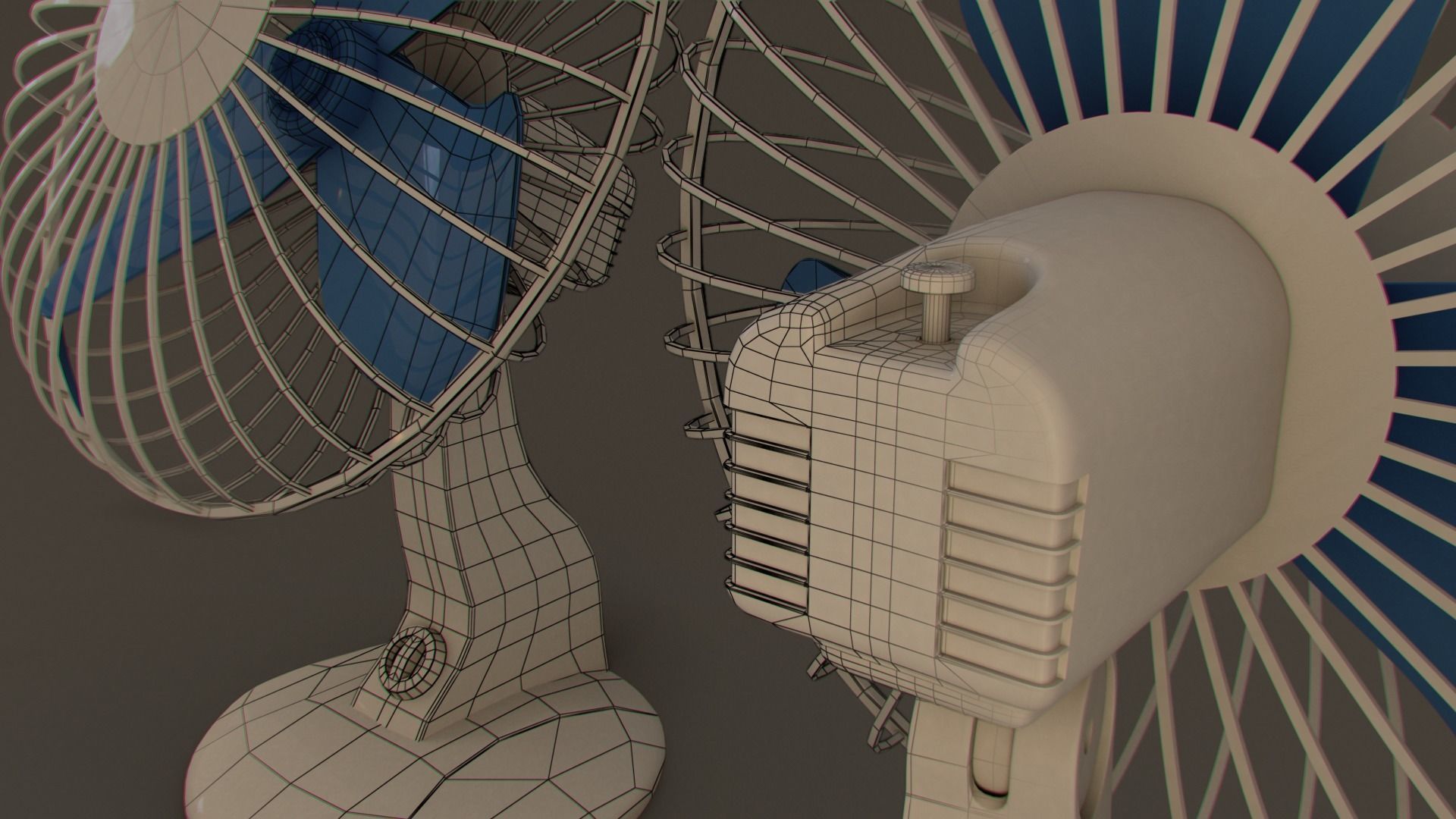 Desk and Wall Fan 3D model_5