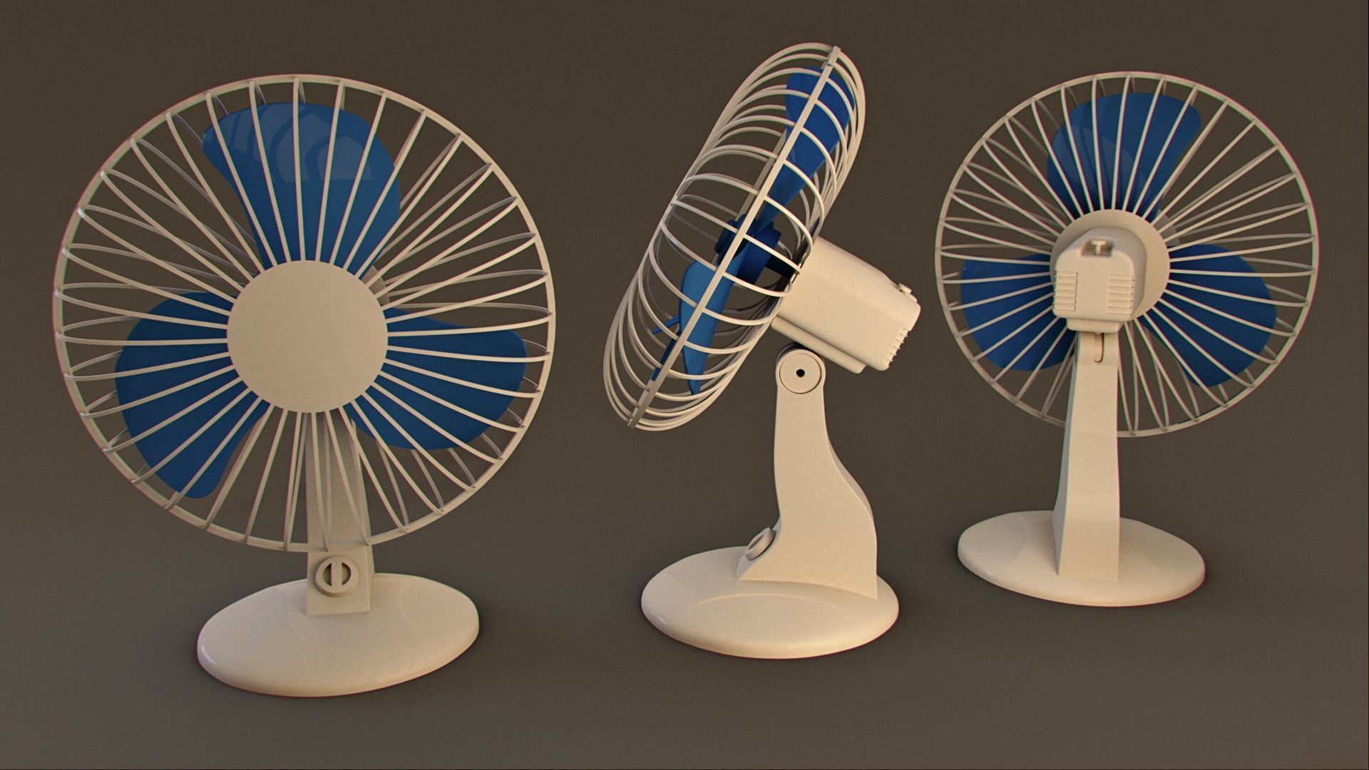 Desk and Wall Fan 3D model_2